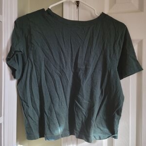 Madewell Teal Cropped Tshirt